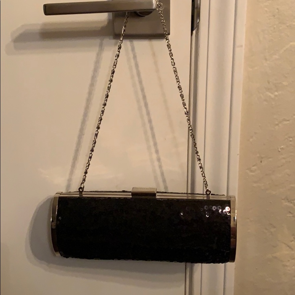 Black sequin cocktail purse